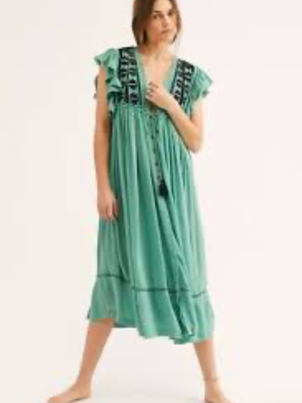 Free People Bali Will Wait For You Dress XS Women Green